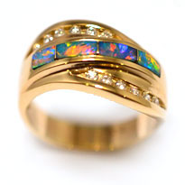 Buy gold and silver Australian opal rings online